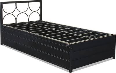 single metal bed with storage