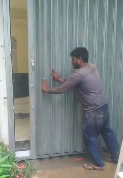 MS folding collapsible gates installation in Lower Parel Mumbai