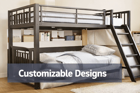 Customizable finish steel bunk bed