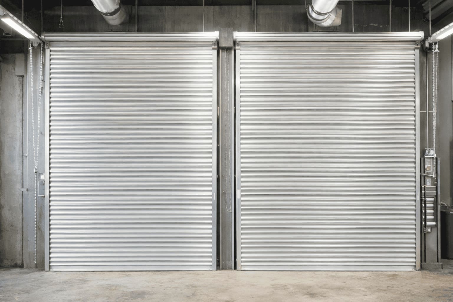 Fire-rated rolling shutter installed for industrial fire safety