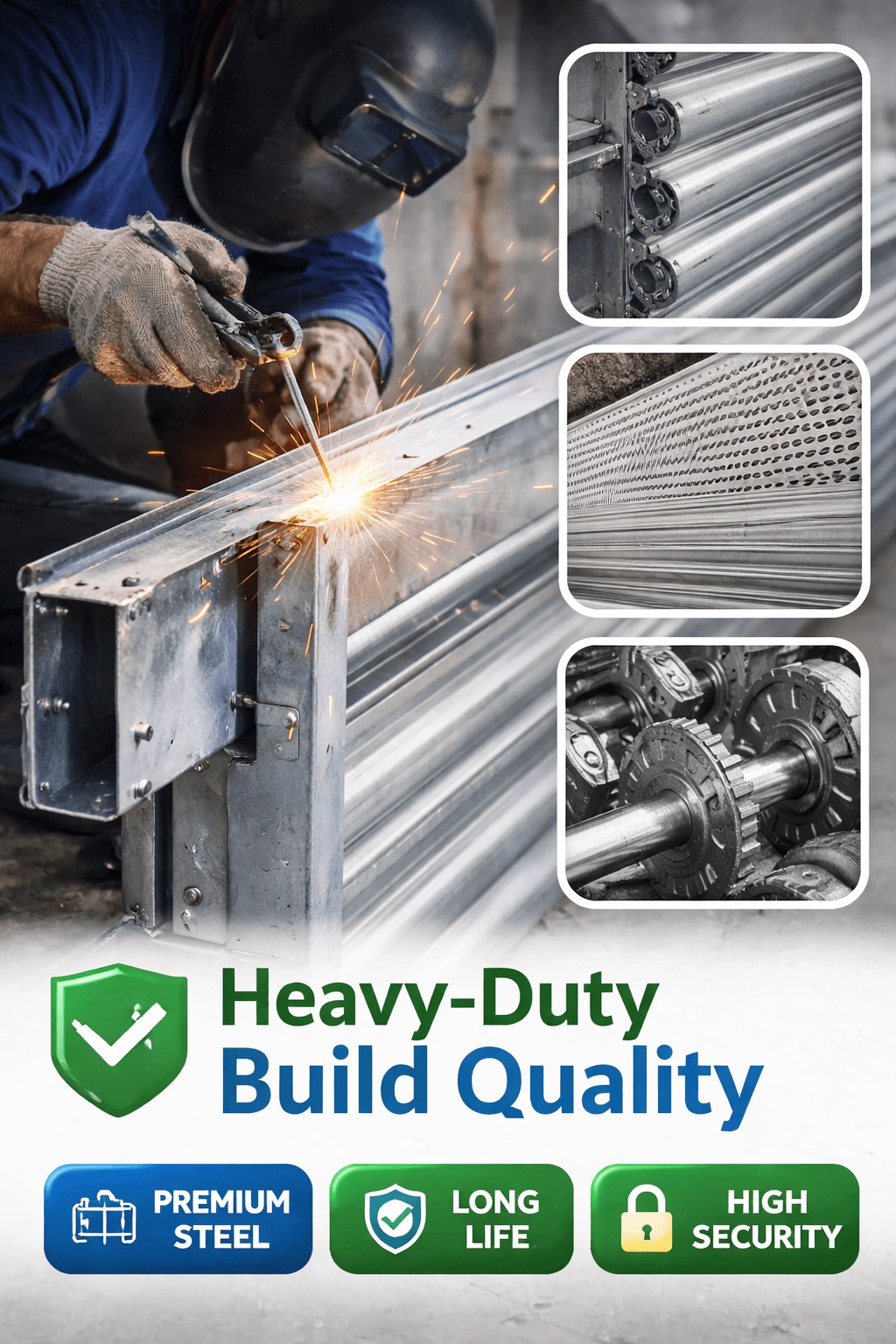 Heavy-duty rolling shutter built with high-quality materials