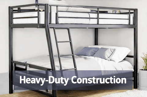 Heavy duty steel bunk bed construction