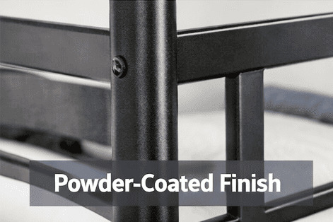 Powder coated steel bunk bed with rust resistant finish