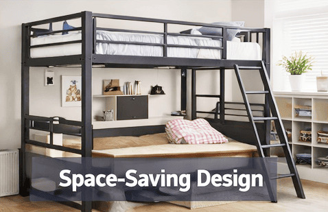 Space saving steel bunk bed design