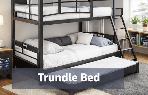 Steel bunk bed with pull out trundle bed