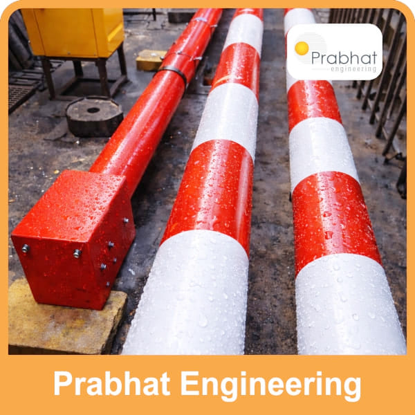 Heavy-duty boom barrier manufactured with durable MS steel for high traffic areas