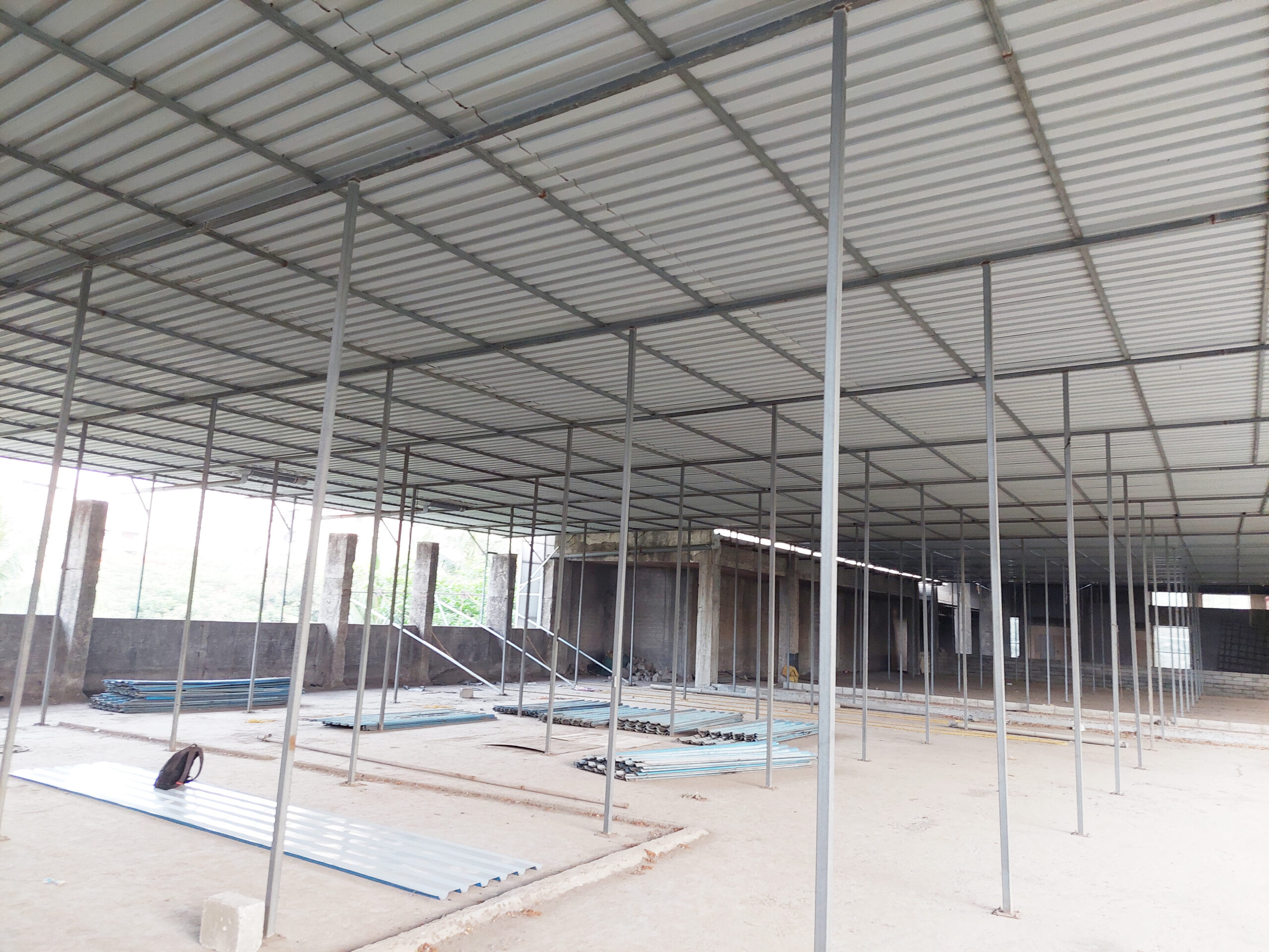 Industrial terrace shed installation work in Mumbai