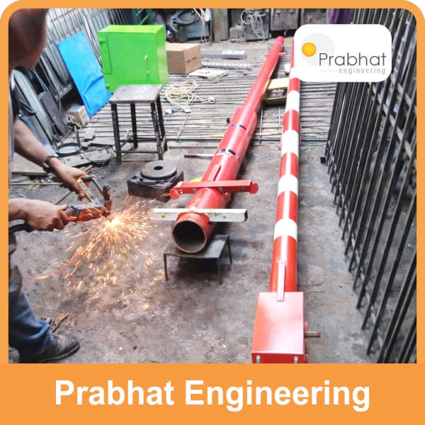 Weather and rust protected boom barrier with anti-corrosion coating for outdoor use