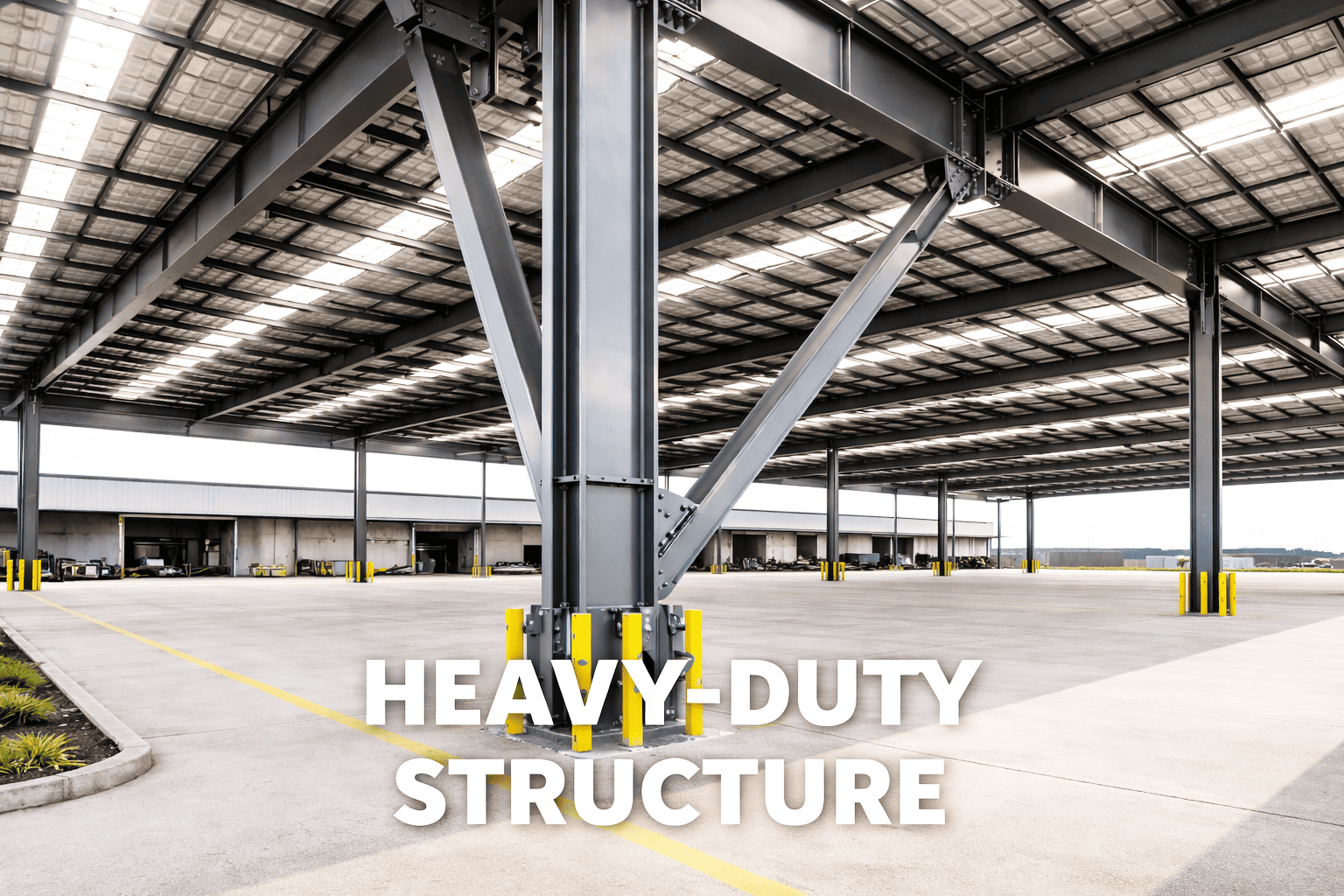 Heavy-duty steel terrace shed structure manufactured by Prabhat Engineering in Mumbai