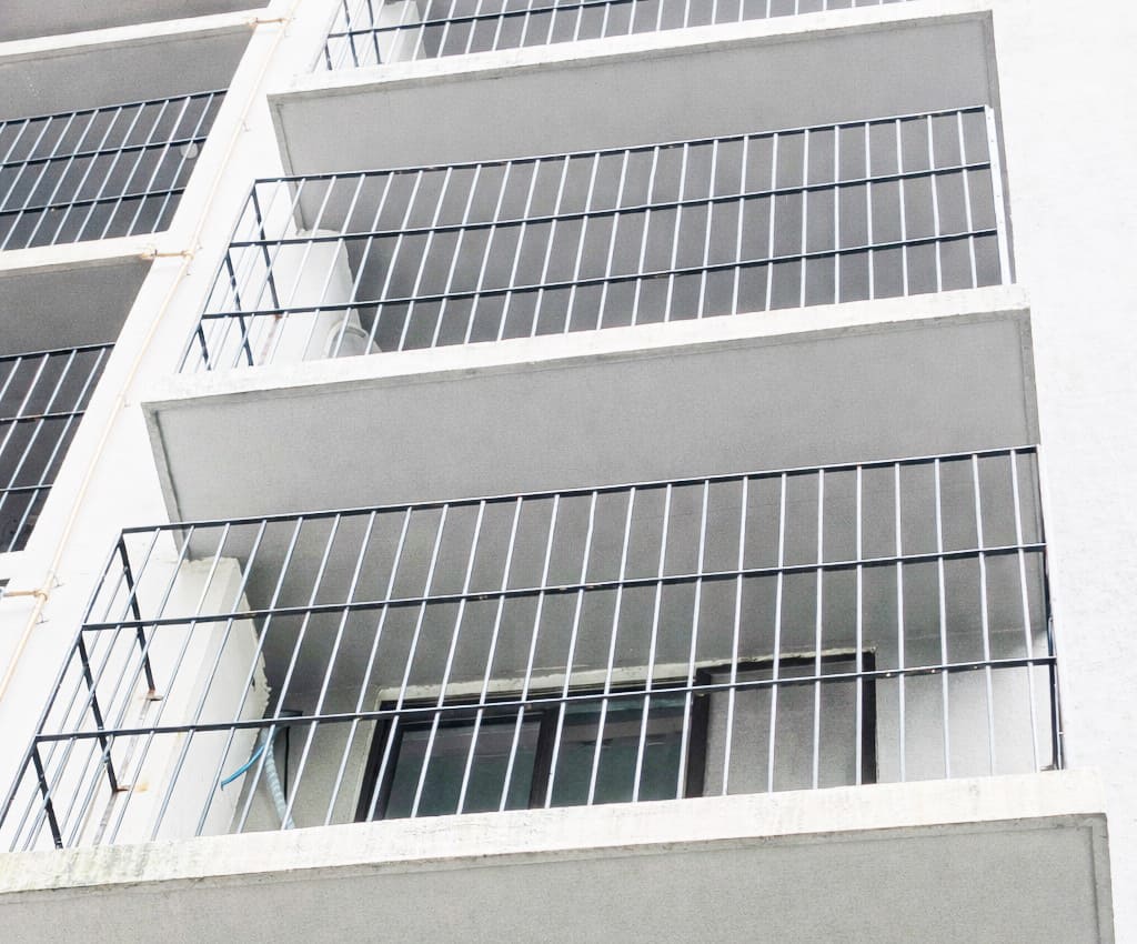 MS box window grill design for home security in Mumbai durable mild steel window grills