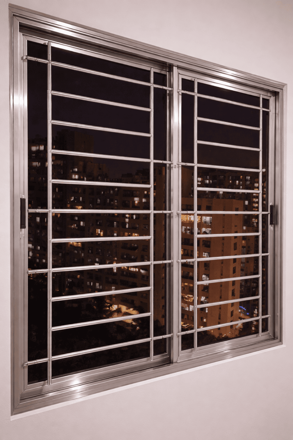 Modern stainless steel window grills design for apartments rust-proof SS safety grills Mumbai