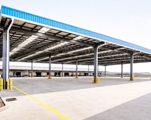 Heavy-duty industrial terrace shed with steel framework in Mumbai